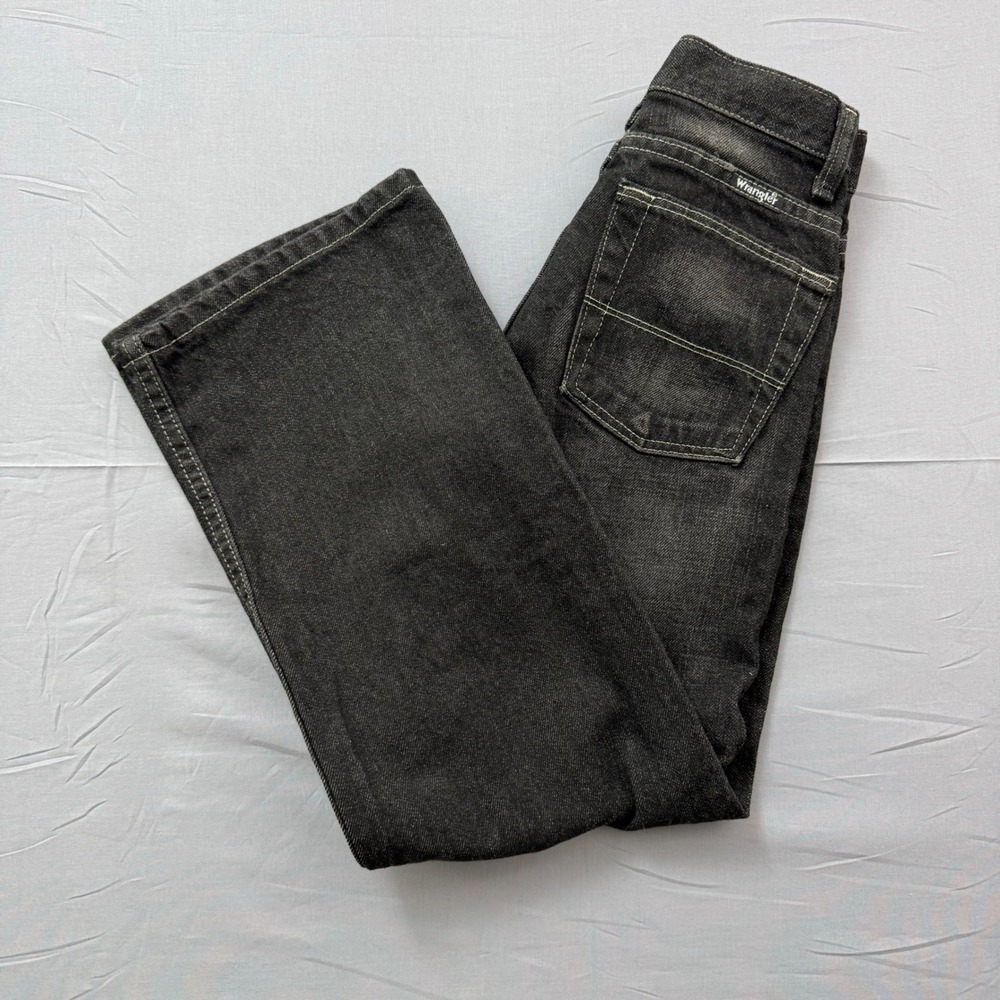 Wrangler Jeans Co Boys Size 10‎ Slim Black Classic Boot Loose Fit Adjustable Fit